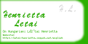 henrietta letai business card